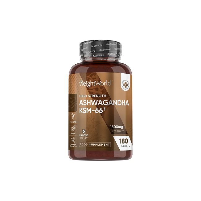 Ashwagandha KSM-66 1500 mg - stressi vastu (180 vegan tabletti)